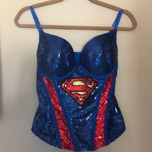 Sequins Superman Costume Top